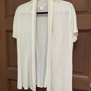 Cream Open Front Cardigan